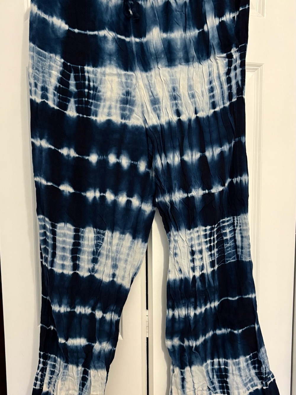 Knox Rose Navy & White Tie-Dye Wide Leg Pants